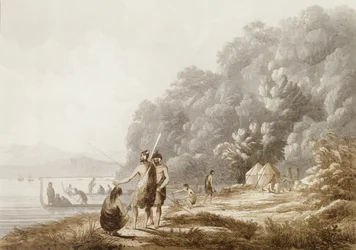 Ver em Queen Charlotte&39;s Sound, Nova Zelândia, de &39;Views in the South Seas&39;, pub. 1790